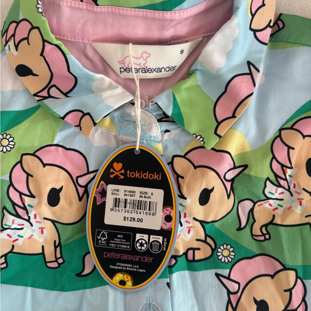 Peter Alexander Kids Pajama Set - Green and Pink Cartoon Print - Picture 3 of 5